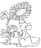 A coloring page of winnie the pooh - roo